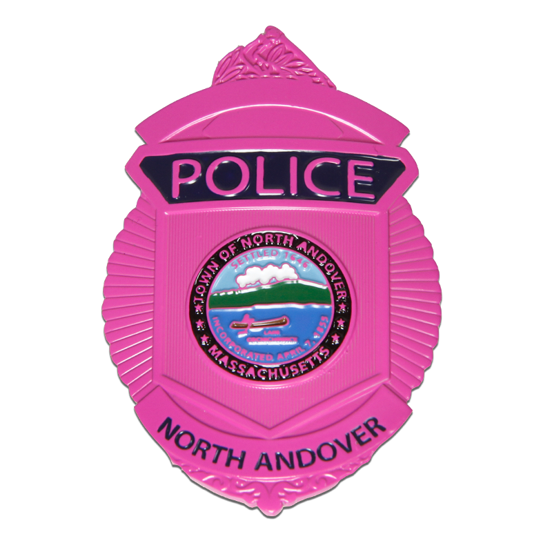 North Andover, MA Police Pink Badge SymbolArts