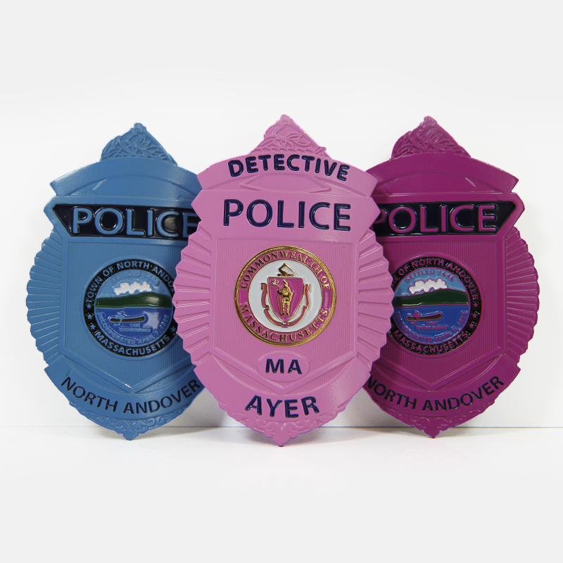 Breast Cancer Awareness Pink Police Badge Retractable Badge Reel